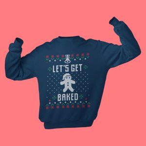 Lets Get Baked Holiday Sweater Navy